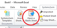 Systems2win menu > Open a BlankSheet
